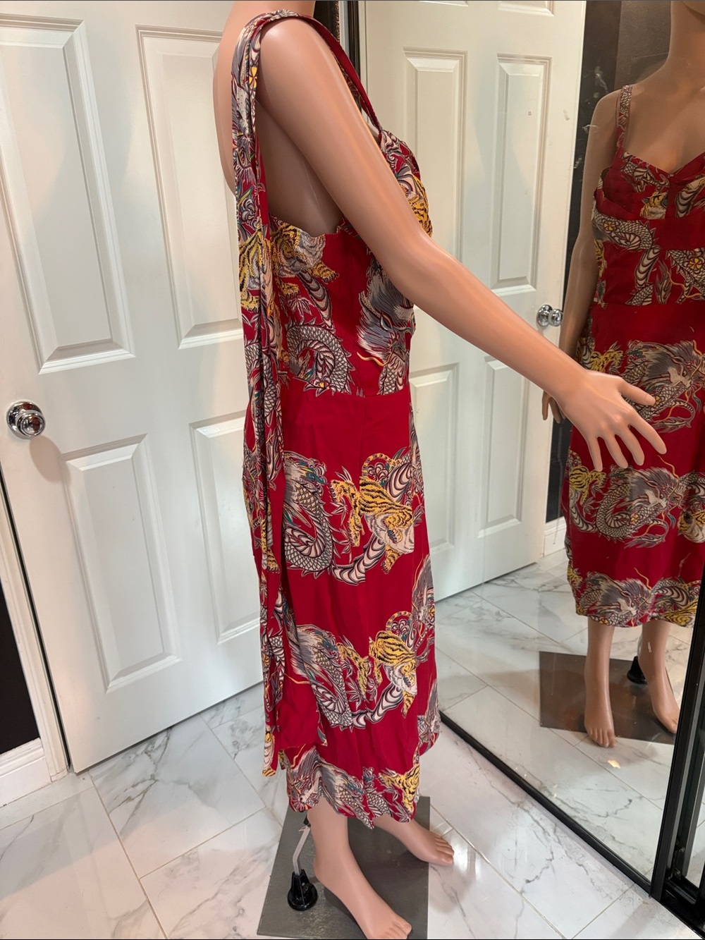 Trashy Diva sarong Shaheen style Pinup Rockabilly Dragons Tigers dress - Picture 8 of 8